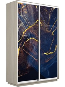 Шкаф 2-створчатый Экспресс 1400x600x2400, Абстракция золотая пыль/шимо светлый в Элисте