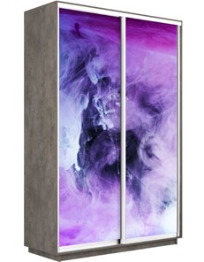 Шкаф Экспресс 1600x450x2400, Фиолетовый дым/бетон в Элисте
