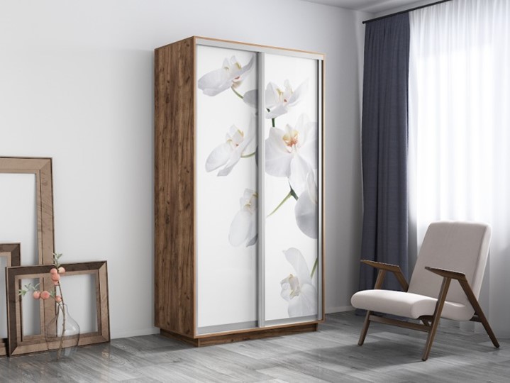 Шкаф 2-дверный Экспресс 1600x450x2400, Орхидея белая/дуб табачный в Элисте - изображение 3