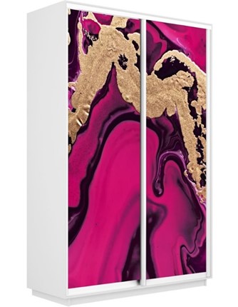 Шкаф Экспресс 1600x600x2200, Абстракция розовая/белый снег в Элисте - изображение