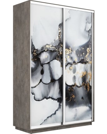 Шкаф 2-дверный Экспресс 1600x600x2200, Абстракция серая/бетон в Элисте - изображение
