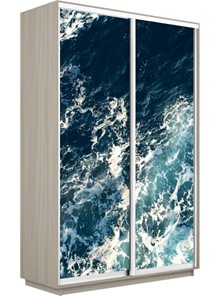 Шкаф 2-дверный Экспресс 1600x600x2200, Морские волны/шимо светлый в Элисте