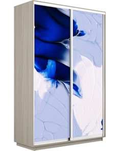 Шкаф Экспресс 1600x600x2400, Абстракция бело-голубая/шимо светлый в Элисте - предосмотр