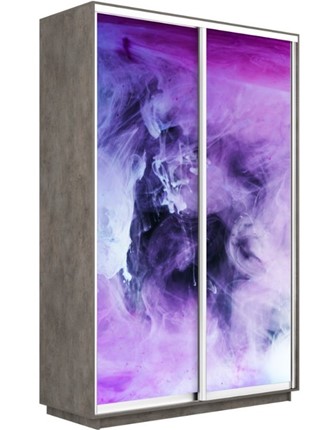 Шкаф Экспресс 1600x600x2400, Фиолетовый дым/бетон в Элисте - изображение