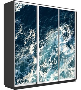 Шкаф 3-дверный Экспресс 1800х600х2200, Морские волны/серый диамант в Элисте