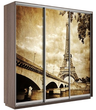 Шкаф трехдверный Экспресс 2100х600х2200, Париж/шимо темный в Элисте - изображение