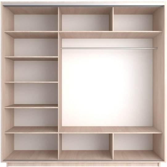 Шкаф 3-х створчатый Экспресс (3 зеркала) 2100х600х2200, дуб молочный в Элисте - изображение 2