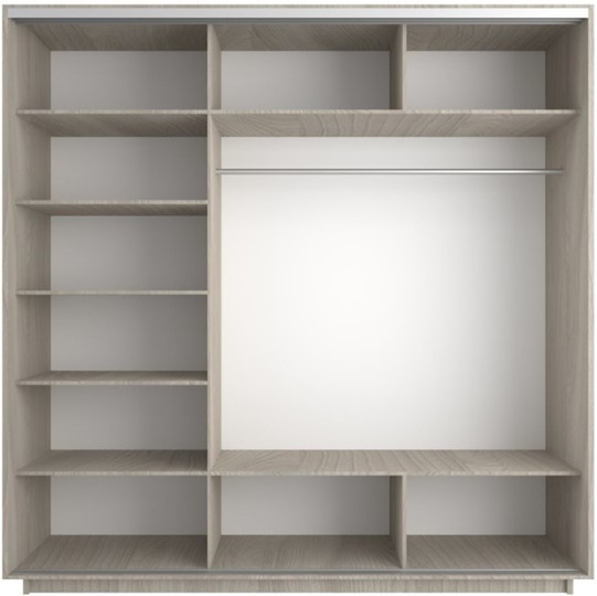Шкаф 3-х дверный Экспресс (3 зеркала) 2400х600х2200, шимо светлый в Элисте - изображение 2