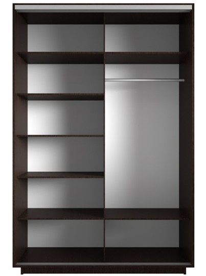Шкаф двухдверный Экспресс (ДСП), со стеллажом 1900х600х2400, венге в Элисте - изображение 1