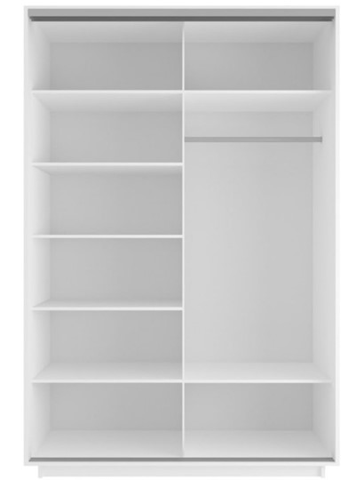 Шкаф 2-дверный Экспресс (ДСП/Зеркало) 1600х600х2200, белый снег в Элисте - изображение 1
