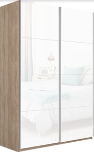 Шкаф 2-дверный Прайм (Белое стекло/Белое стекло) 1600x570x2300, дуб сонома в Элисте - предосмотр