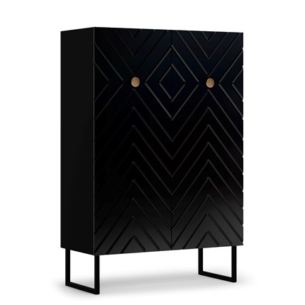 Шкаф низкий Марсель (Глянец Черный) в Элисте - изображение