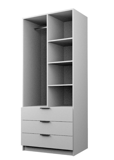 Распашной шкаф ЭШ3-РС-19-8-3я, Белый 190х80х52 в Элисте - изображение 1