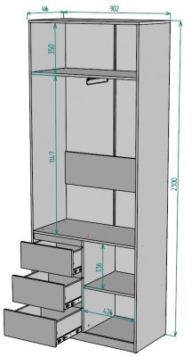 Шкаф 2-дверный Мальта H189, ЯШТ в Элисте - изображение 1