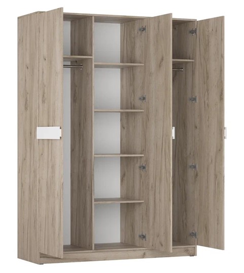 Шкаф 3-х дверный ШРК-3 Шарм с зеркалом Дуб Крафт Серый/Белый Бриллиант в Элисте - изображение 1