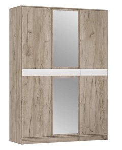 Шкаф 3-х дверный ШРК-3 Шарм с зеркалом Дуб Крафт Серый/Белый Бриллиант в Элисте - предосмотр