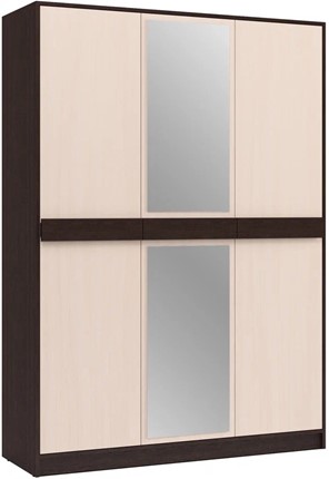 Шкаф 3-х дверный ШРК-3 Шарм с зеркалом Дуб выбеленный/Венге/корпус Венге в Элисте - изображение