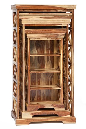 Шкафы для книг Бомбей - 0761A (набор 3 шт.) палисандр, натуральный (natural) арт.10047 в Элисте - изображение