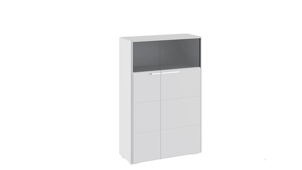 Распашной шкаф Наоми комбинированный двухстворчатый, цвет Белый глянец ТД-208.07.29 в Элисте - изображение