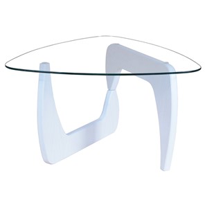 Стеклянный столик в зал Берген-3, белый в Элисте