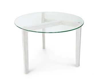 Стеклянный столик в гостиную Оникс-7, Выбеленный дуб/Прозрачное стекло в Элисте