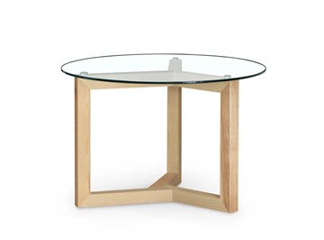 Стеклянный столик в гостиную Оникс-8, Натуральный массив/Прозрачное стекло в Элисте