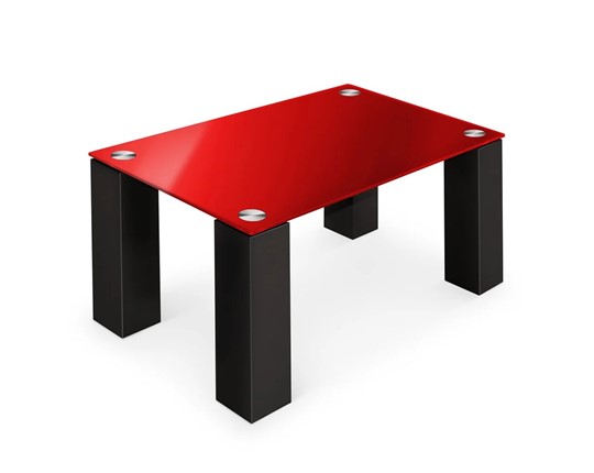 Журнальный столик Колизей-8, черный/красное стекло в Элисте - изображение