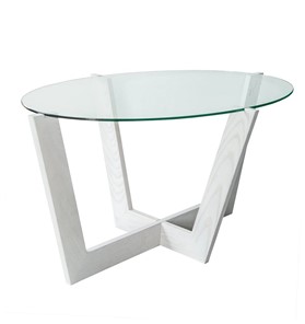 Стеклянный столик в гостиную Оникс-6, Выбеленный дуб/Прозрачное стекло в Элисте