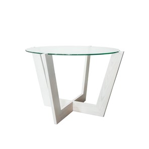 Стеклянный столик в гостиную Оникс-10, Выбеленный дуб/Прозрачное стекло в Элисте