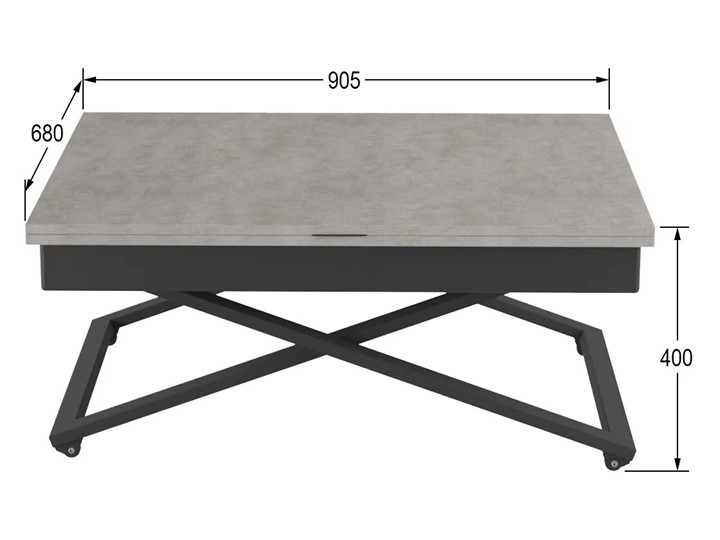 Журнальный стол-трансформер Генри, бетон чикаго/чёрный в Элисте - изображение 10