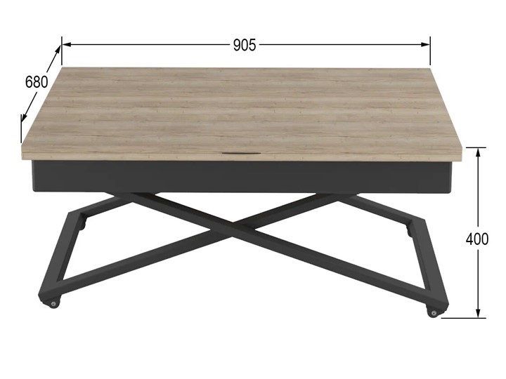 Складной стол-трансформер Генри, дуб галифакс/чёрный в Элисте - изображение 10
