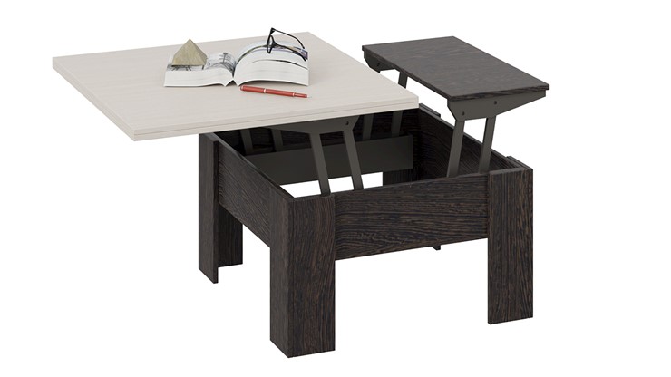 Журнальный раздвижной стол Тип 10 (Венге Цаво/Дуб Белфорт) в Элисте - изображение 4