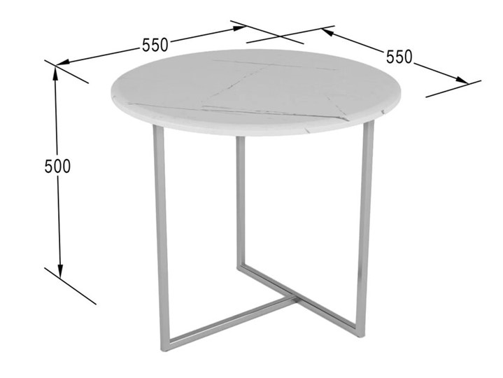 Журнальный столик Альбано (белый мрамор-хром) в Элисте - изображение 2