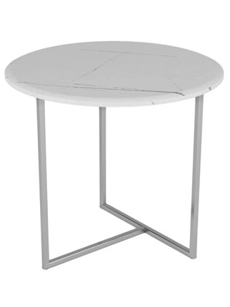 Журнальный столик Альбано (белый мрамор-хром) в Элисте - изображение