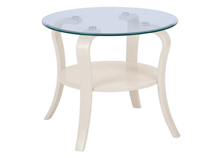 Круглый столик Аннет (бежевый-стекло прозрачное) в Элисте - изображение 1