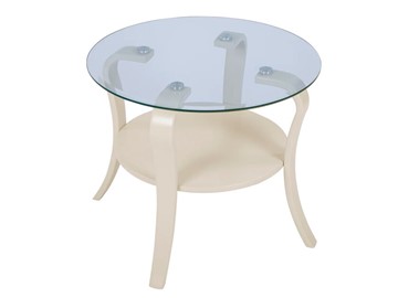 Круглый столик Аннет (бежевый-стекло прозрачное) в Элисте - предосмотр