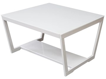 Квадратный столик BeautyStyle - 1, (белый глянец-стекло белое) в Элисте