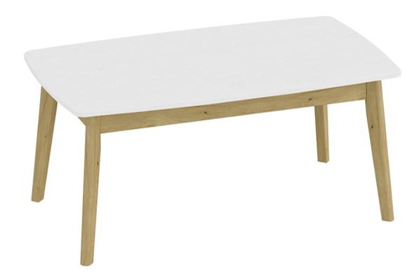 Журнальный стол Калгари, Дуб натуральный светлый/Белый матовый в Элисте - изображение