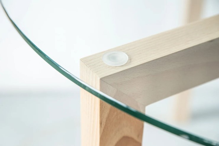 Журнальный стол Оникс-7, Натуральный массив/Прозрачное стекло в Элисте - изображение 5