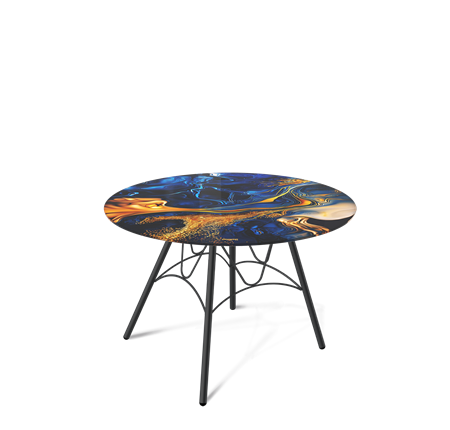 Журнальный стол SHT-S100 / SHT-TT32 60 стекло/МДФ (синий сапфир/черный муар) в Элисте - изображение
