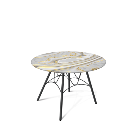 Круглый столик SHT-S100 / SHT-TT32 60 стекло/МДФ (золотистый пепел/черный муар) в Элисте - изображение