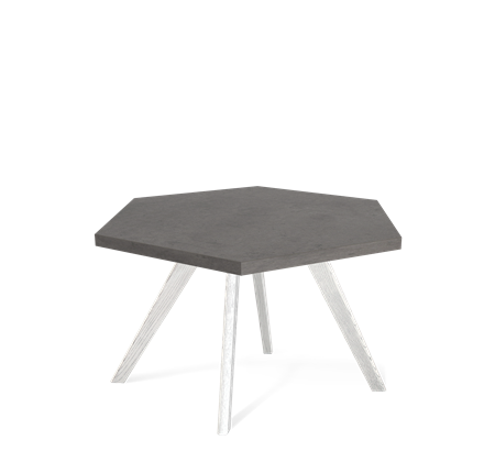 Столик круглый SHT-S39 / SHT-ТT20 70 ЛДСП (бетон чикаго темно-серый/белый/патина серебро) в Элисте - изображение
