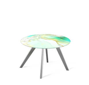 Круглый столик SHT-S39 / SHT-TT32 60 стекло/МДФ (лазурно голубой/серый) в Элисте - предосмотр