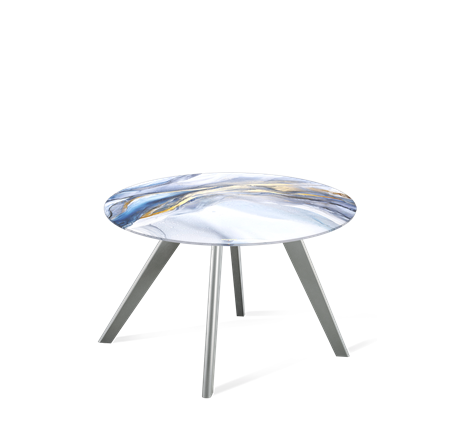 Стол круглый SHT-S39 / SHT-TT32 60 стекло/МДФ (млечный путь/серый) в Элисте - изображение