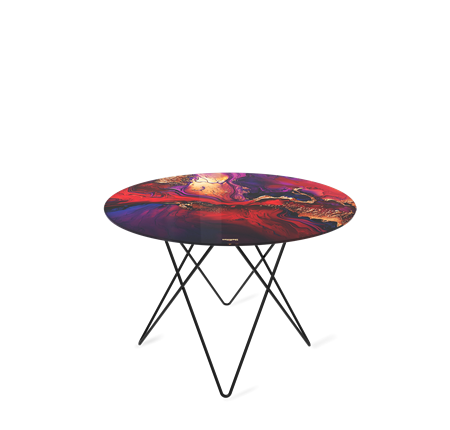 Столик круглый SHT-TU37 / SHT-TT32 60 стекло/МДФ (амарантовый/черный муар) в Элисте - изображение