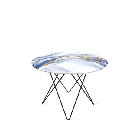 Круглый стол SHT-TU37 / SHT-TT32 60 стекло/МДФ (млечный путь/черный муар) в Элисте - изображение