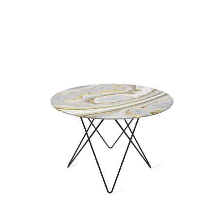 Круглый столик SHT-TU37 / SHT-TT32 60 стекло/МДФ (золотистый пепел/черный муар) в Элисте - изображение