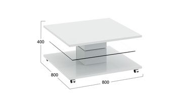 Столик квадратный Diamond тип 1 (Белый глянец) в Элисте - предосмотр 1