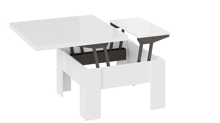 Квадратный стол Glance тип 1 (Белый/Стекло белый глянец) в Элисте - изображение 3
