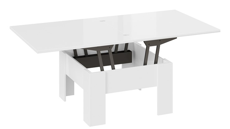 Квадратный стол Glance тип 1 (Белый/Стекло белый глянец) в Элисте - изображение 4